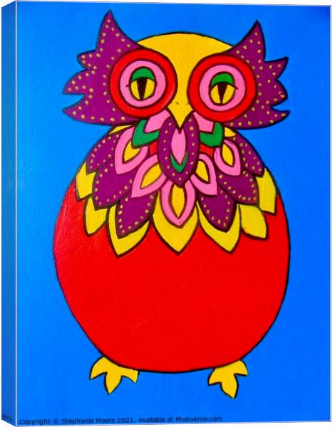 Chubby Owl Canvas Print by Stephanie Moore