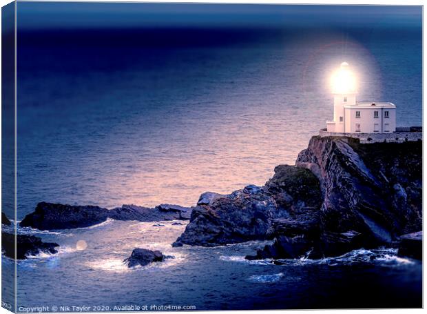 Hartland Point Lighthouse Canvas Print by Nik Taylor