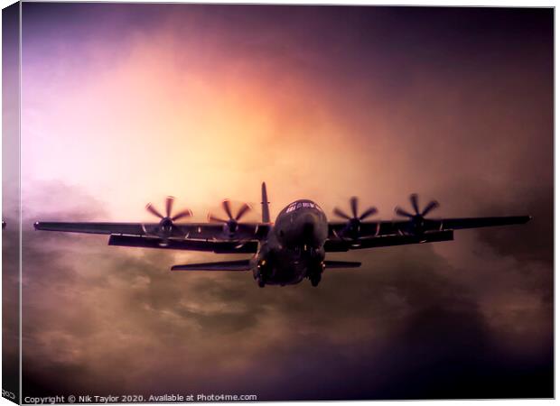 Hercules Transport plane Canvas Print by Nik Taylor