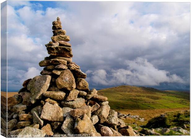 Cairn on top of Roughtor Canvas Print by Nik Taylor