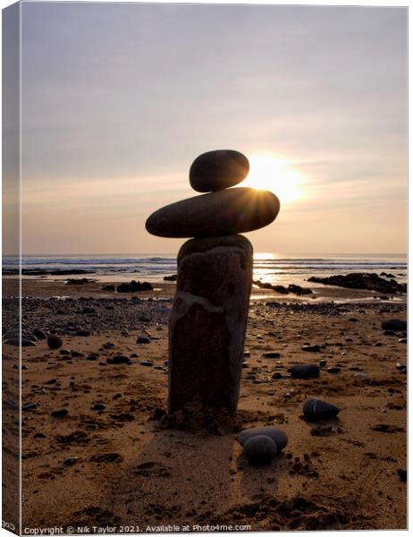 Stack of pebbles Canvas Print by Nik Taylor