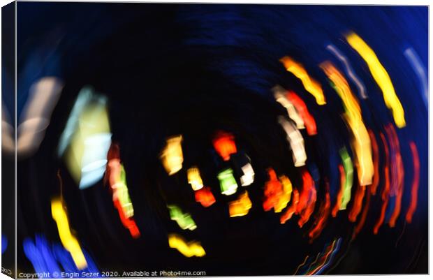 Colorful Abstract Rotating Lights as Background Canvas Print by Engin Sezer