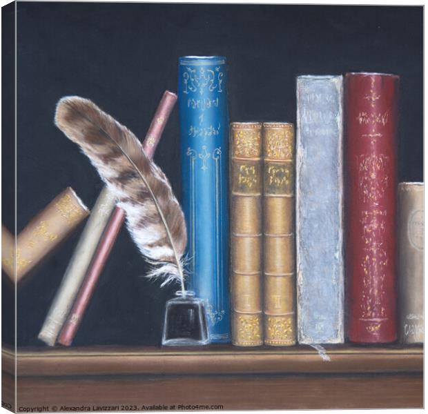 A Bookish Still Life  Canvas Print by Alexandra Lavizzari