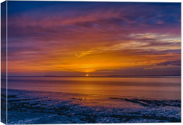 Sunset on a calm evening Canvas Print by Rory Hailes