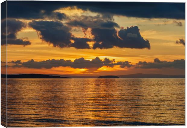Sunset over Steep Holm Canvas Print by Rory Hailes