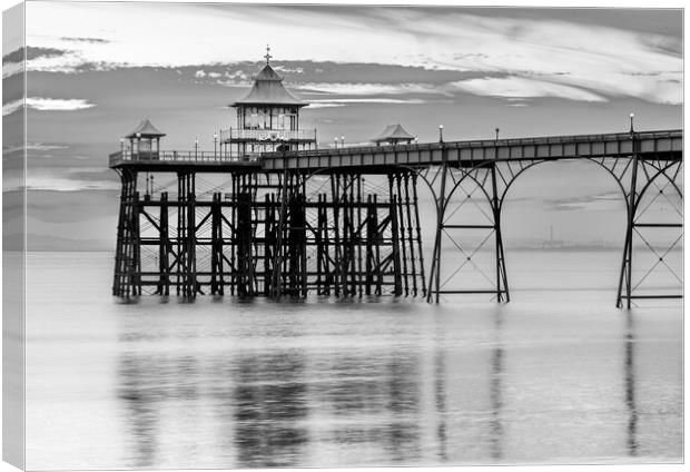 Clevedon Pier at Sunset on a calm evening Canvas Print by Rory Hailes