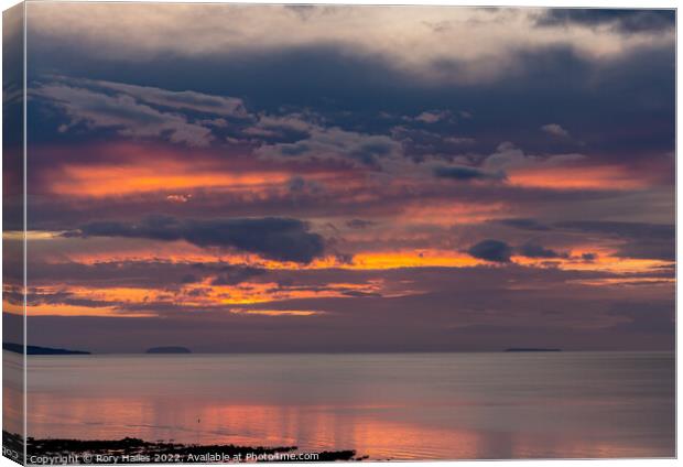 Sunset over the Bristol channel Canvas Print by Rory Hailes