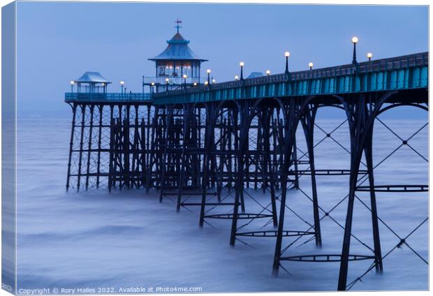 Clevedon Pier with milky sea Canvas Print by Rory Hailes