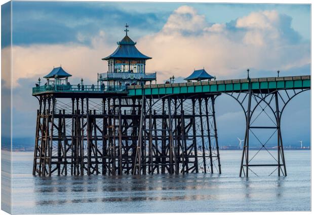 Clevedon Pier head at low tide Canvas Print by Rory Hailes