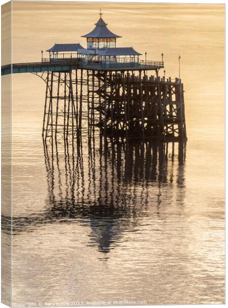 Clevedon Pier at sunset Canvas Print by Rory Hailes