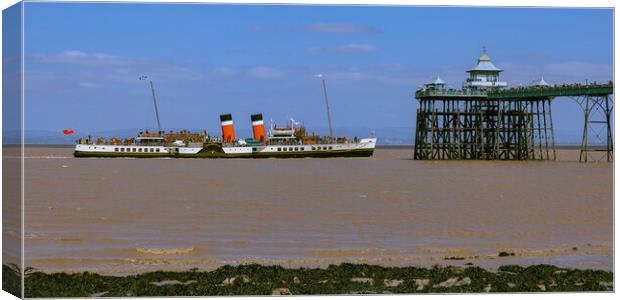 Waverly approaching the Clevedon Pier Canvas Print by Rory Hailes