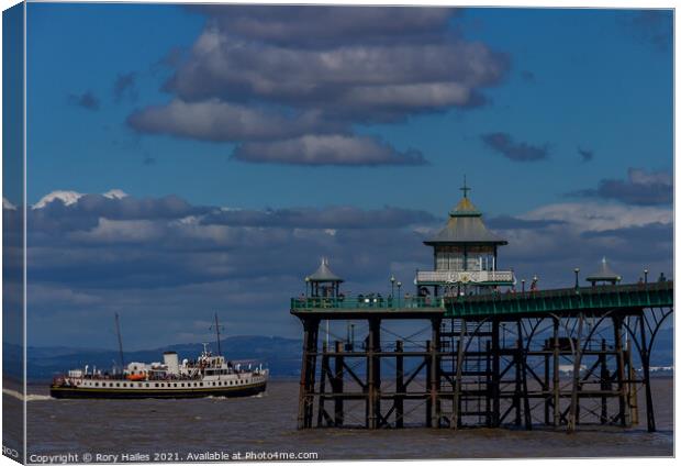 Clevedon Pier MV Balmoral Canvas Print by Rory Hailes