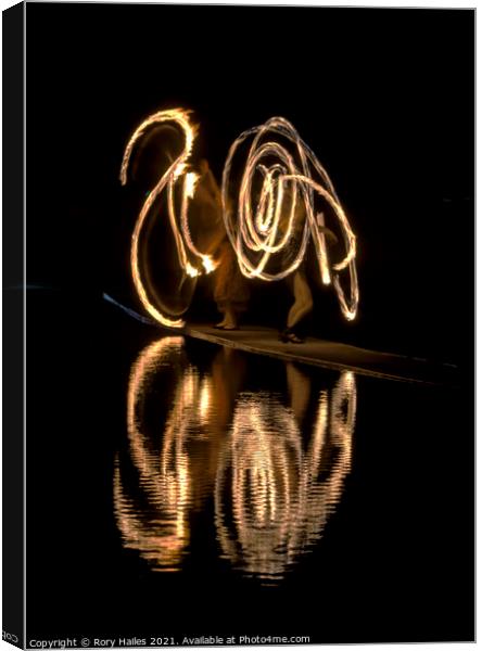 Fire Spinning Canvas Print by Rory Hailes