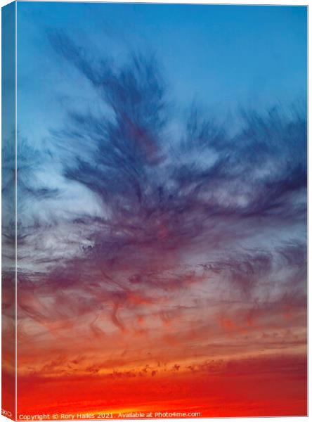 Cloud at sunset Canvas Print by Rory Hailes