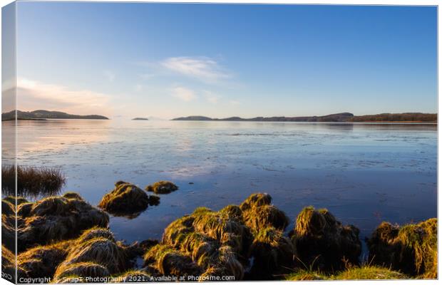 Kirkcudbright bay at low tide on a sunny winters morning, Scotland Canvas Print by SnapT Photography