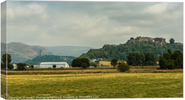 Stirling Castle and Wallace Monument, with the Ochil Hills in background Canvas Print by SnapT Photography