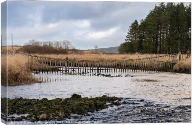 A watergate hanging across the Carsphairn Lane River at the Water of Deugh Canvas Print by SnapT Photography