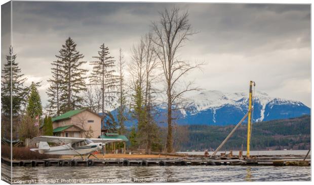 Late spring afternoon on Lakelse Lake at Waterlily bay, BC, Canada Canvas Print by SnapT Photography