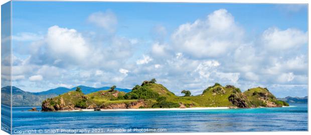A tropical island in Komodo National Park near Rinca Island, Flores Canvas Print by SnapT Photography