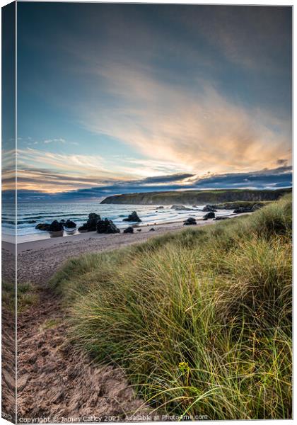 Day break at Sango sands Canvas Print by James Catley