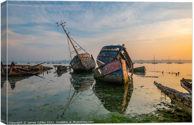 Pin Mill Sunrise Canvas Print by James Catley