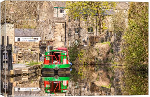 Beautiful Leeds Liverpool Canal Skipton Yorkshire  Canvas Print by Phil Longfoot