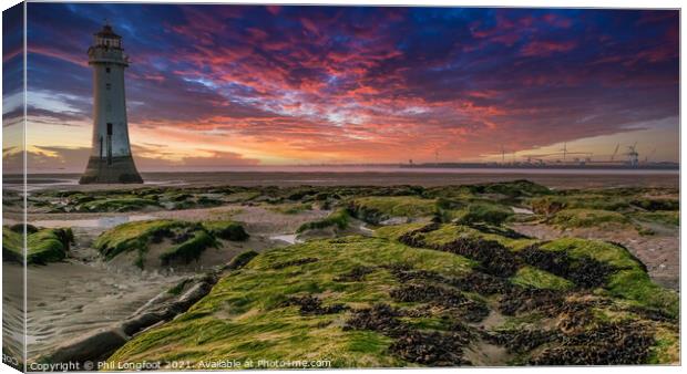 New Brighton Wirral Sunset  Canvas Print by Phil Longfoot