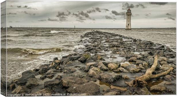 New Brighton Wirral at the turn of the tide. Canvas Print by Phil Longfoot