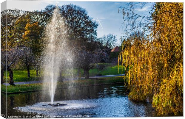Autumn in Sefton Park Liverpool Canvas Print by Phil Longfoot