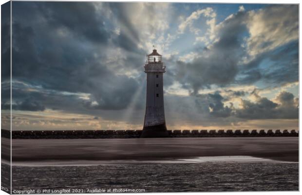 New Brighton Wirral as the sun sets Canvas Print by Phil Longfoot