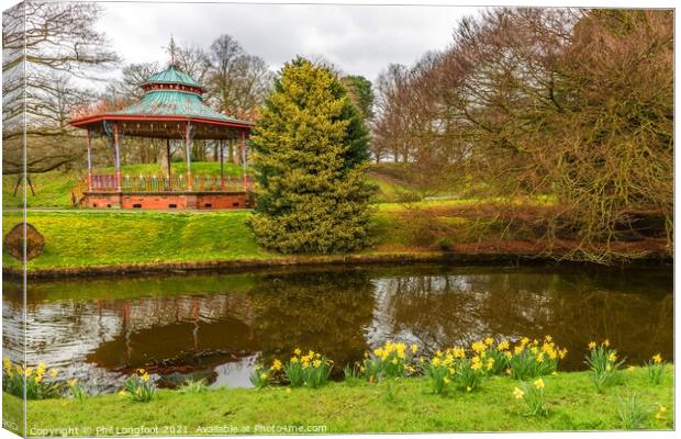 A Springtime scene in a Liverpool park Canvas Print by Phil Longfoot