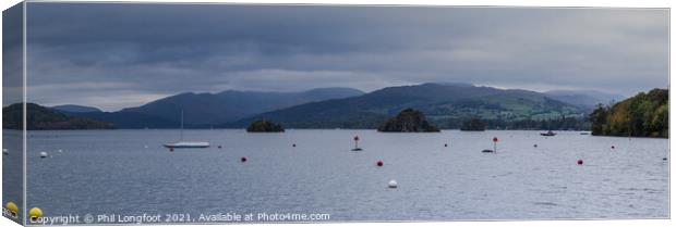 Lake Windermere panoramic beauty Canvas Print by Phil Longfoot