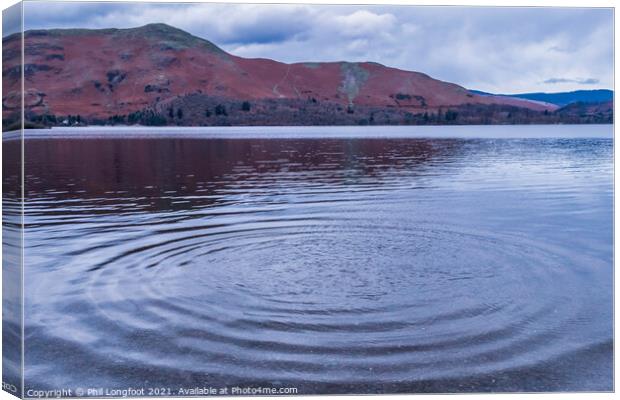 Derwentwater Lake and Catbells mountain range  Canvas Print by Phil Longfoot