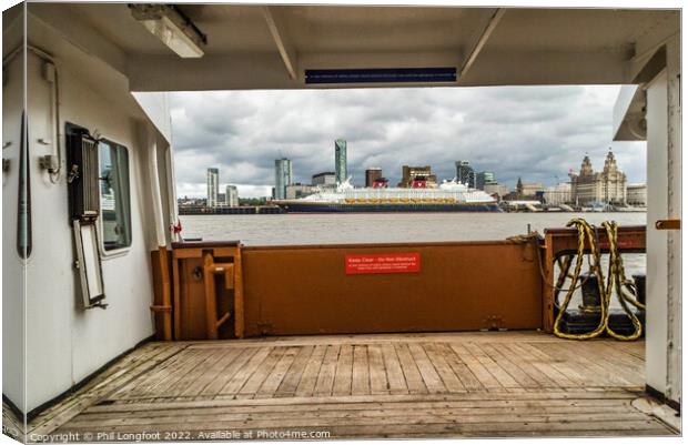 View of Liverpool from the Mersey Ferry  Canvas Print by Phil Longfoot