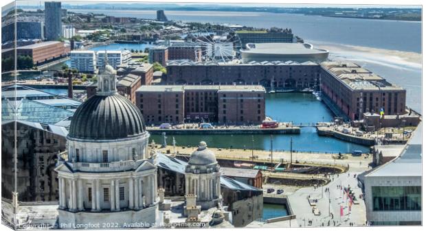 View from Royal Liver Building Liverpool.  Canvas Print by Phil Longfoot