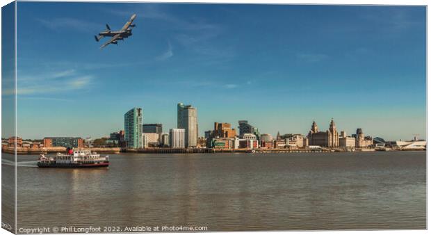 Lancaster Bomber visiting the River Mersey Canvas Print by Phil Longfoot