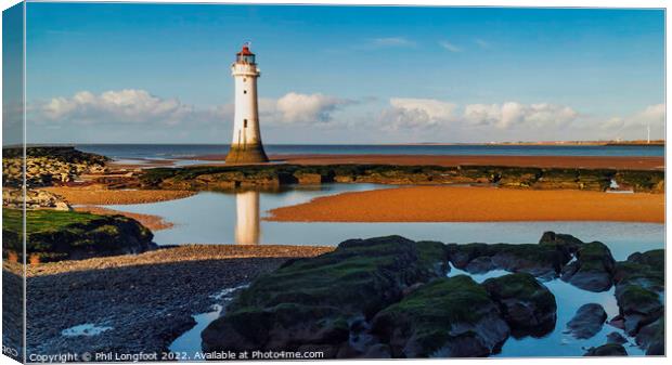 Pools of water on New Brighton beach  Canvas Print by Phil Longfoot
