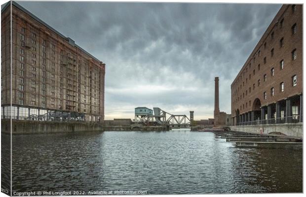 Stanley Dock Liverpool Canvas Print by Phil Longfoot