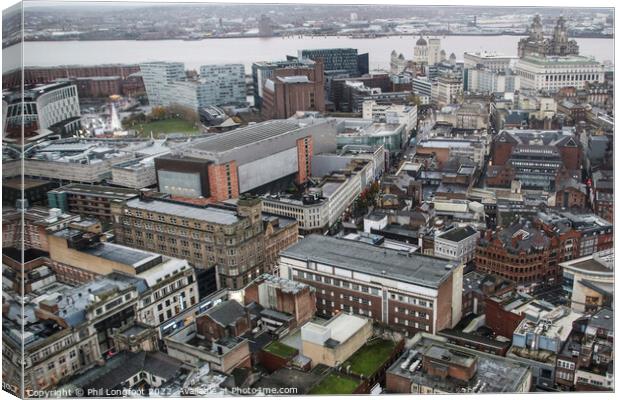 Liverpool City Centre by air Canvas Print by Phil Longfoot