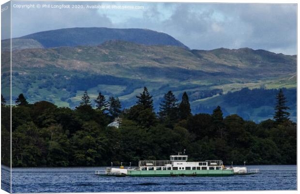 Lake Windermere Ferry Canvas Print by Phil Longfoot