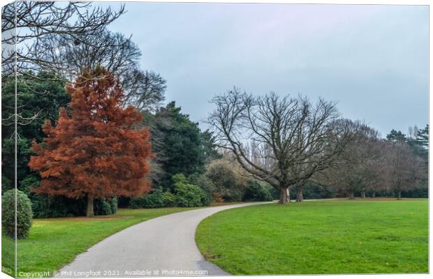 Autumnal scene in a Liverpool Park Canvas Print by Phil Longfoot