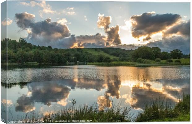 A beautiful sunset over Esthwaite Water  Canvas Print by Phil Longfoot