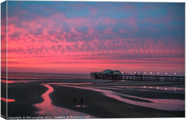 Red sky at night - Blackpool  Canvas Print by Phil Longfoot
