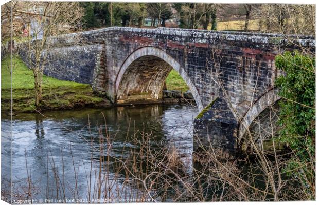Old bridge over River Derwent Canvas Print by Phil Longfoot