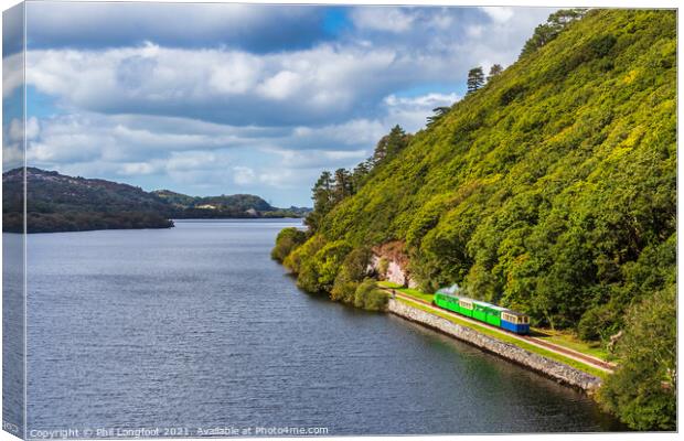 Little train Llyn Padarn  Canvas Print by Phil Longfoot