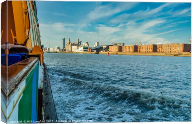View from Mersey Ferry Liverpool  Canvas Print by Phil Longfoot