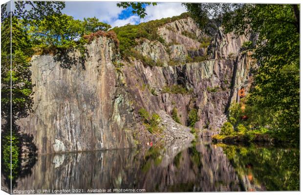 Flooded Quarry  Canvas Print by Phil Longfoot