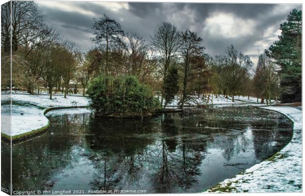 Winter in a Liverpool Park Canvas Print by Phil Longfoot