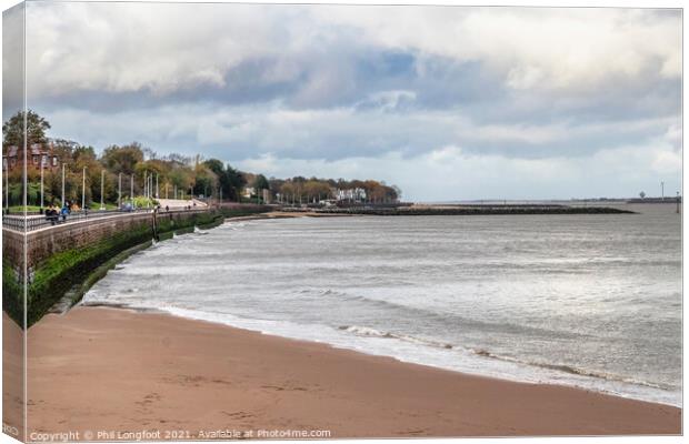 River Mersey and Egremont Promenade Wirral Canvas Print by Phil Longfoot