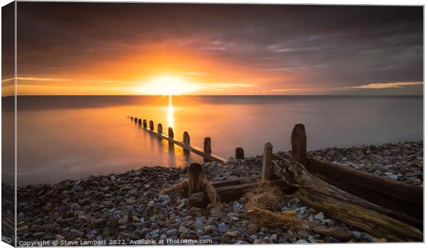 Sunrise over Dawlish Warren Canvas Print by Steve Lambert